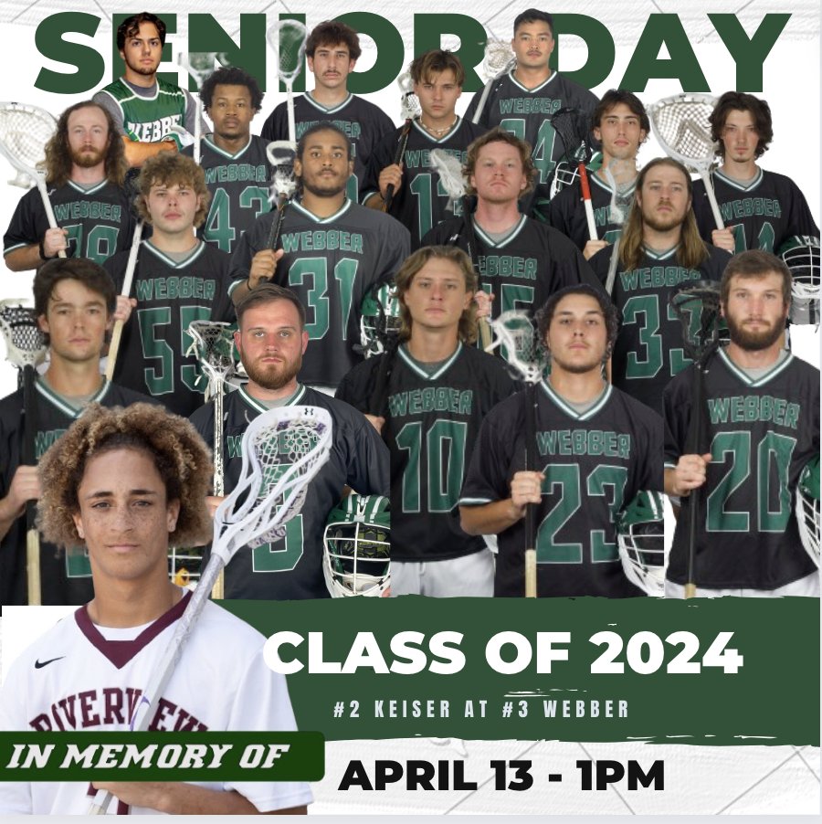 Senior Day tomorrow as Webber's first recruiting class finishes an amazing story in their final regular season game vs. Keiser at 1pm. Webber is currently ranked #3 in the nation with a 13-1 record.