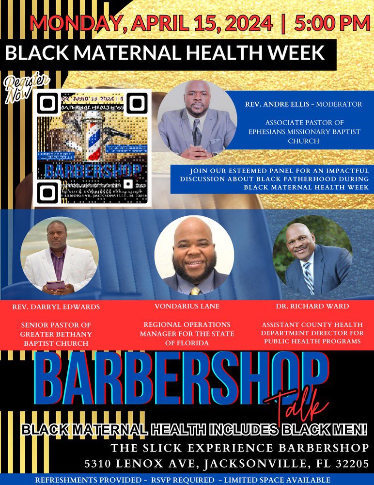 Honored to moderate this distinguished panel for National Black Maternal Health Week! The role of Black fatherhood in maternal health! Join Us!