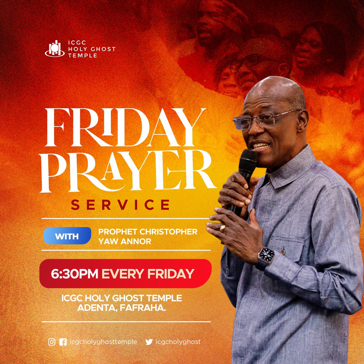 Join us tonight at 6:30pm for our Friday Prayer Service with @prophetyawannor 

It is going to be a powerful time of prayer and divine manifestations. 
Don’t miss it! 

#PrayerWorks
#KeepPraying