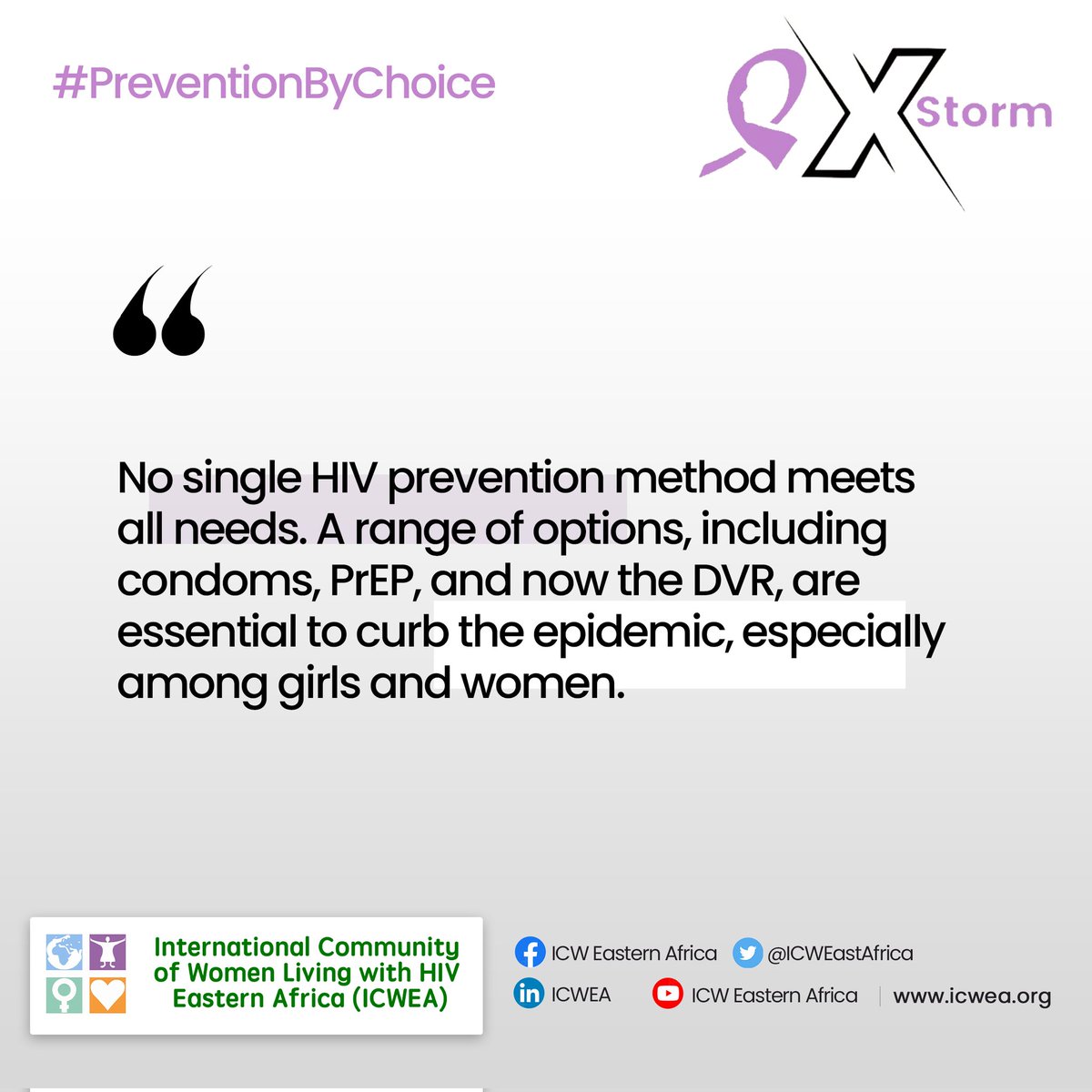 Not one of the available HIV prevention tools available is able to meet all needs, that's why we are advocating for variety so everyone especially the AGYWs can freely choose what they want and what works best #HIVPreventionbyChoice @HIVpxresearch @ICWEastAfrica