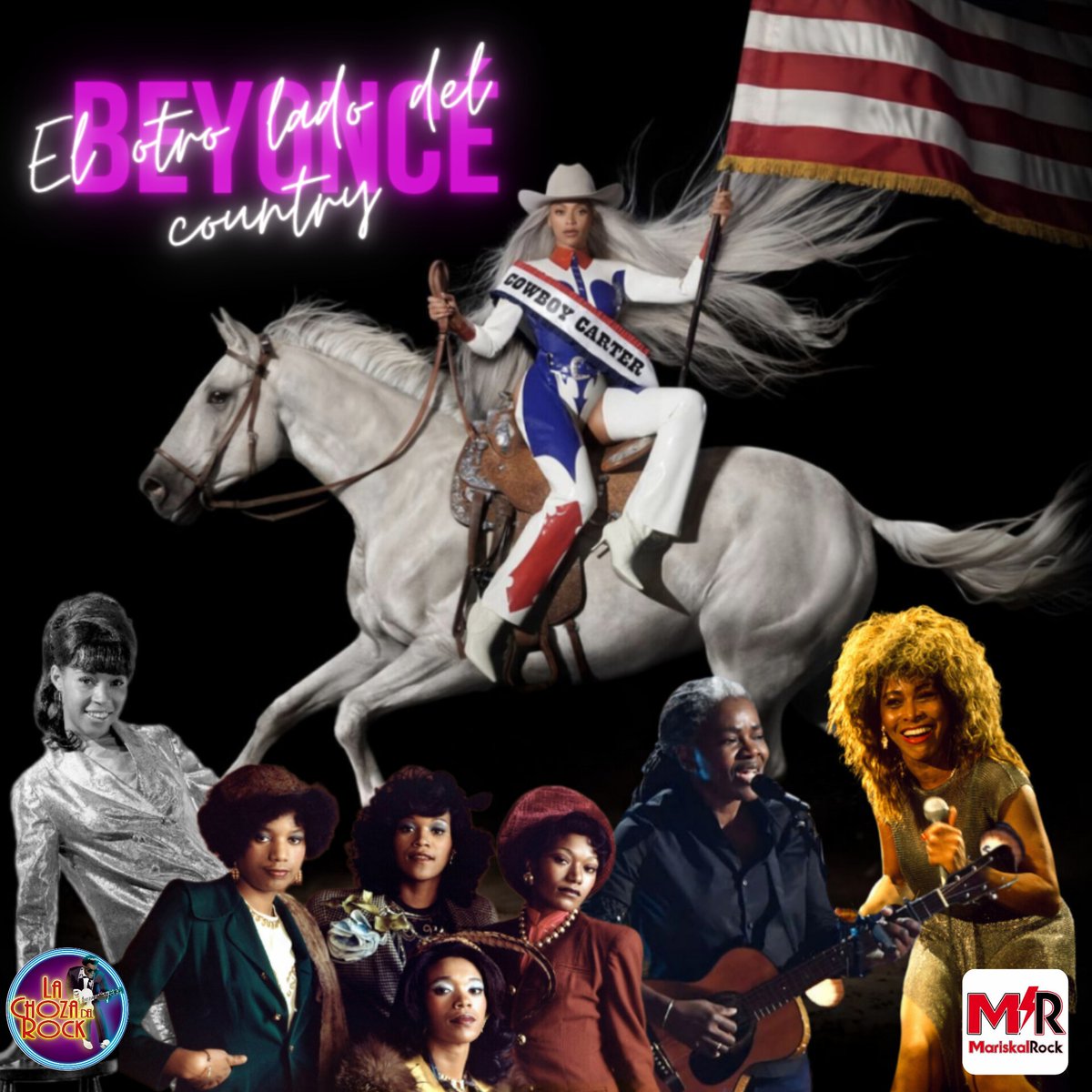 🇺🇲🐎 Desde las 16h en @mariskalrock comentamos la polvareda que ha levantado y el debate que ha generado #CowboyCarter, el nuevo LP de #Beyoncé, que desafía a la industria del #country de #Nashville.✊🏿 Desde ahí, reivindicamos el difícil papel de las mujeres negras en el #country