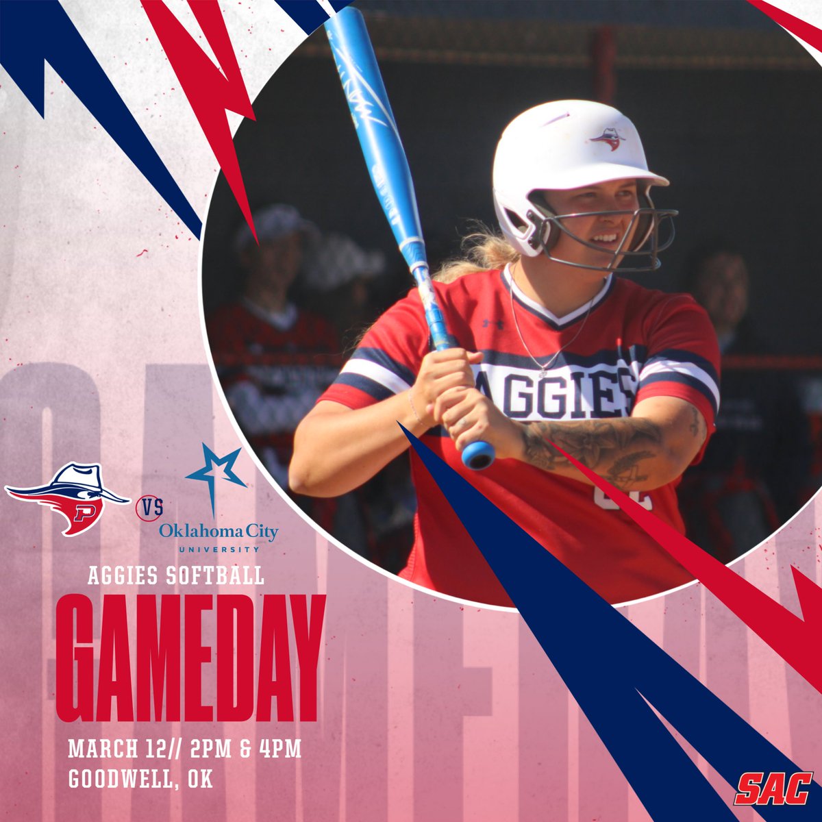 🥎GAMEDAY🥎 DOUBLEHEADER 🆚 Oklahoma City University ⏰: 2:00 PM & 4:00 PM 🏟️: Jim Quimby Field - 'The Q' 📍: Goodwell, OK 🎥: bitly.ws/TwdY 💻: bitly.ws/BJXf