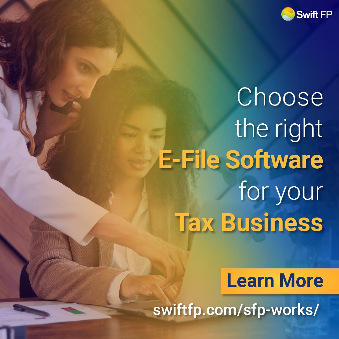 The choice on what tax software you use is up to you, we just want to make that choice easier. Learn more about what we can do for your tax business at the link below.
swiftfp.com/sfp-works/

#swiftfp #sfpworks #taxsoftware #efile #efilesoftware #cpa #accountant