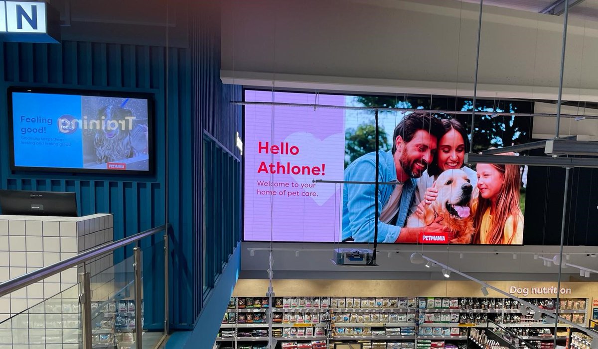 FocalMediaLtd's tweet photo. Check out our recent install of our new 8x4m LED Video Wall in Petmania Athlone.

Get in touch for more info. info@focalmedia.com

#Signage # Digital # LED #IrishBusiness https://t.co/1nqDj5ijXh