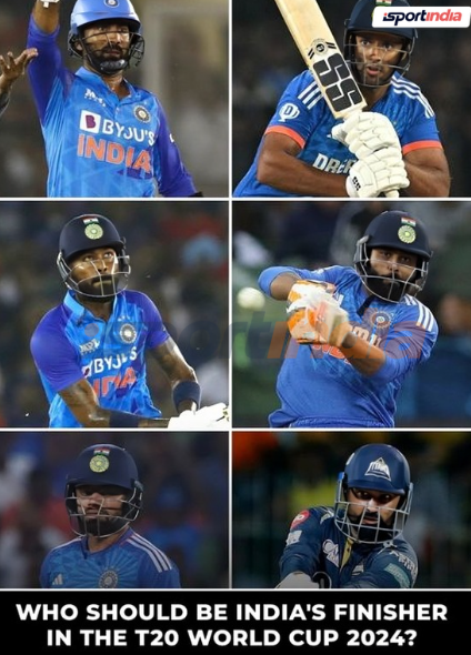 Who do you think will be the ideal candidate for the finisher role for India in the upcoming T20 World Cup 2024? 🤔✍️ #India #T20WorldCup24 #WorldCup #Isportindia