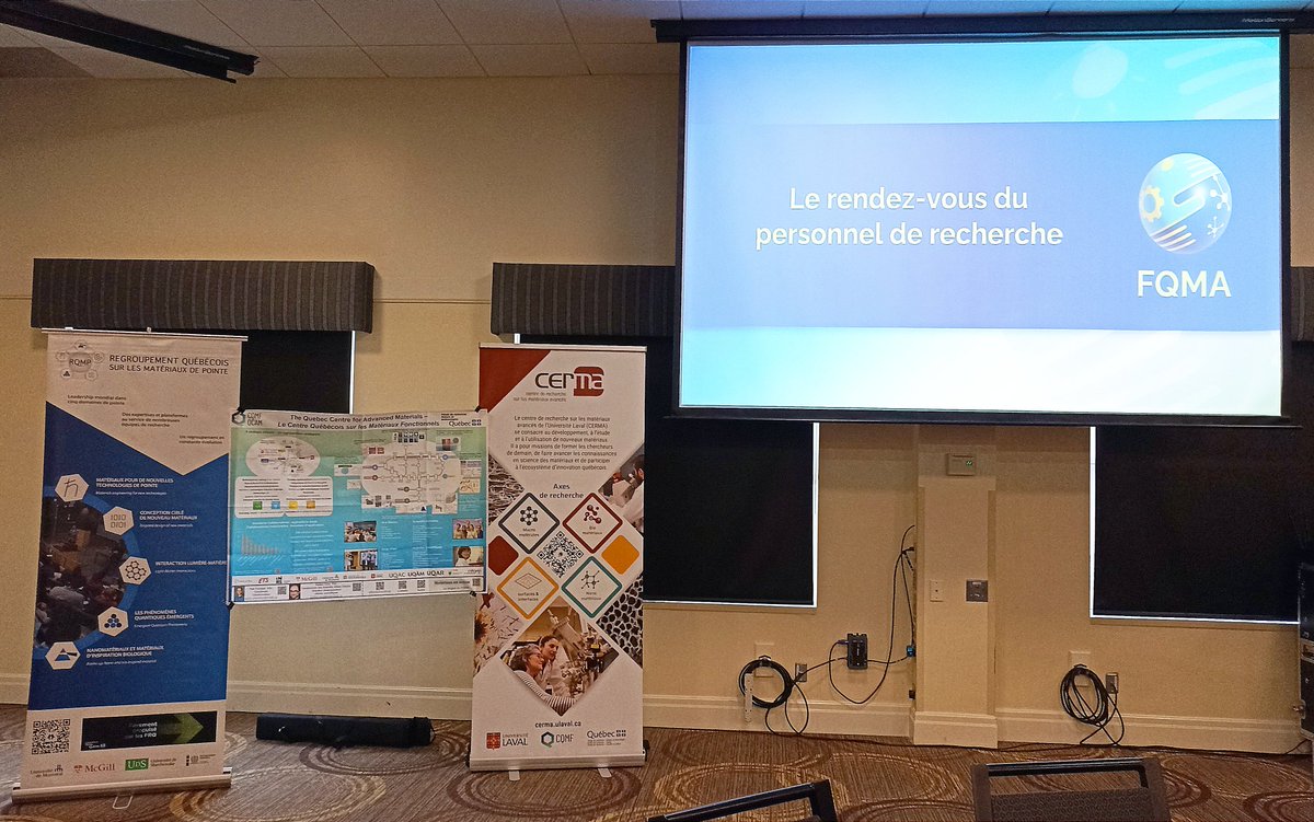 Le rendez-vous du personnel de recherche en matériaux avancés au Québec commence ! Cet événement est issu du #FQMA, l'objectif est de regrouper les professionnel.les de recherche car ils sont la clé de l'excellence québécoise ! @FRQ_NT @CQMF_QCAM @CERMA_UL