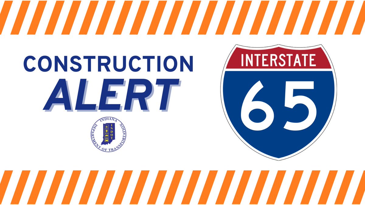 🚧⛔ CONSTRUCTION ALERT: Over the next couple days, crews will be working on I-65 patching in the northbound lanes of I-65 just north of S.R. 32 in Boone County. Please be aware that various lane closures could be in place during this time, and to keep worker safety top-of-mind.