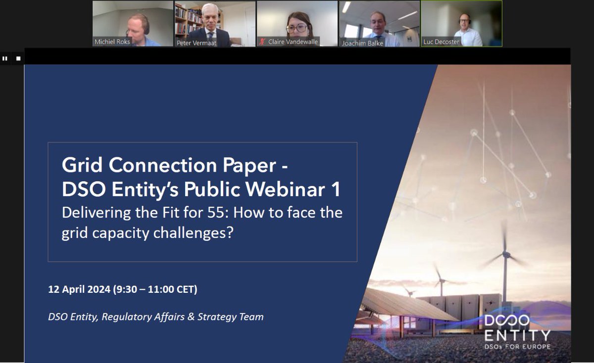 DSO Entity hosted the 1⃣ webinar in its Grid Connection Paper series. Our members @netselskabet, @Fluvius_be & @Alliander shared their best practices for addressing #gridcapacity challenges in their Member States. Want to read more in our paper?➡️bit.ly/GCRep