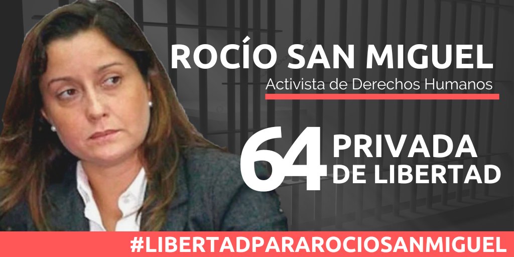 #64Días de detención arbitraria, desde el 9 de febrero de 2024 @rociosanmiguel valiente defensora de los derechos humanos, sufre la violación de sus derechos fundamentales. ¡Exigimos justicia y libertad para Rocío San Miguel! #LibertadparaRocioSanMiguel