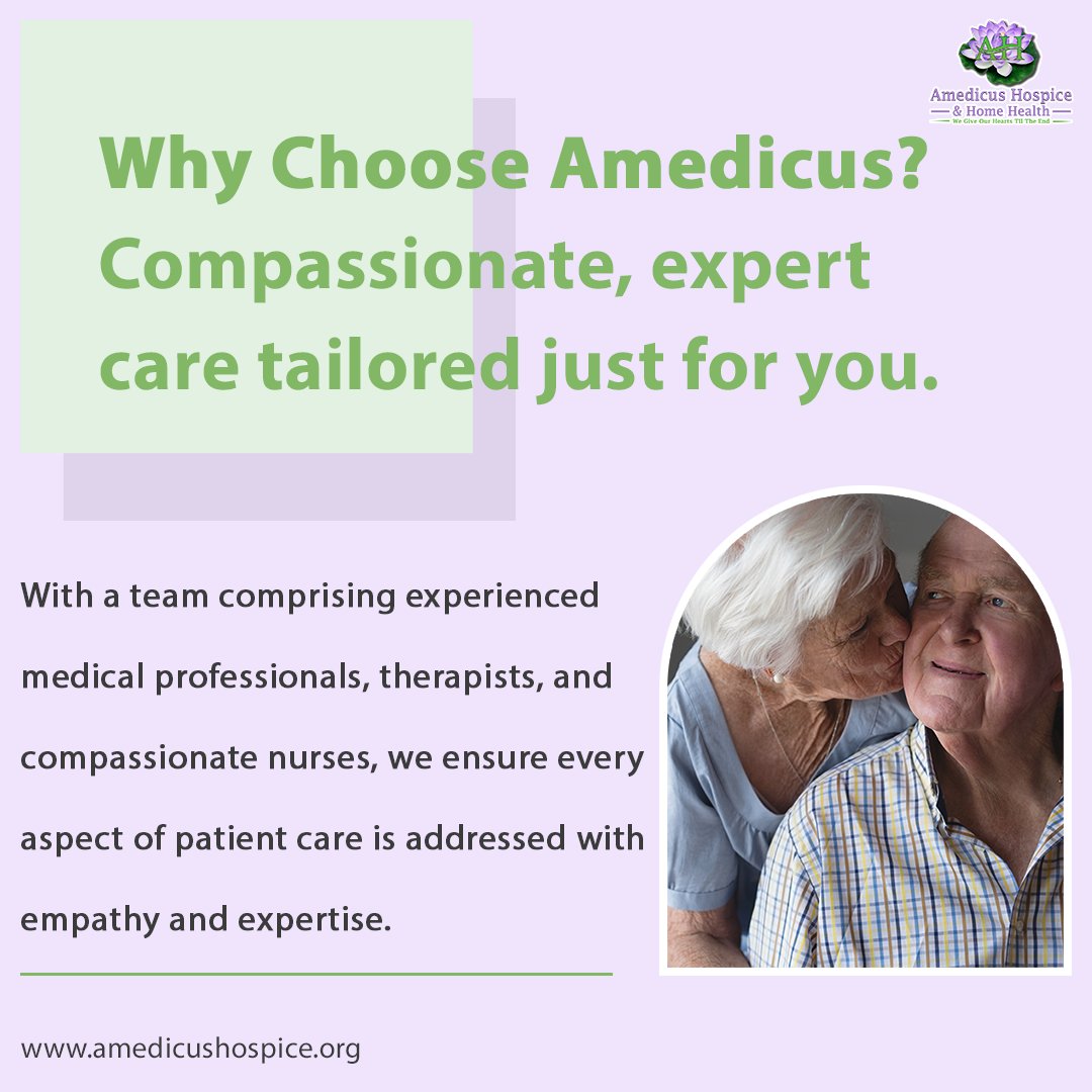At Amedicus Hospice, we understand that each patient's journey is unique. That's why we offer customized care plans, ensuring comfort, dignity, and respect at every step.  amedicushospice.org or call 469-389-1028. #PatientCenteredCare #AmedicusHospice