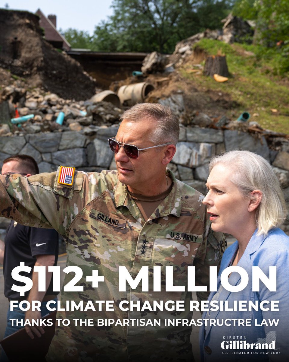 Thanks to funding from the Bipartisan Infrastructure Law, New York is getting $112+ million in grants to make our infrastructure more resilient to climate change! From Brooklyn to Western New York, this funding will help repair and reinforce roads, bridges, and public transit.