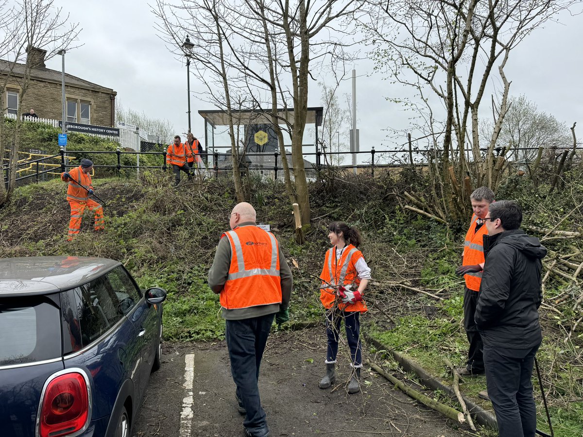 We have wonderful volunteers across Greater Manchester and it was a pleasure to meet the Friends of Littleborough Stations today. Their Chair, Richard Lysons and the team were busy clearing the overgrowth and rubbish outside Littleborough Station. Well done and thank you all!