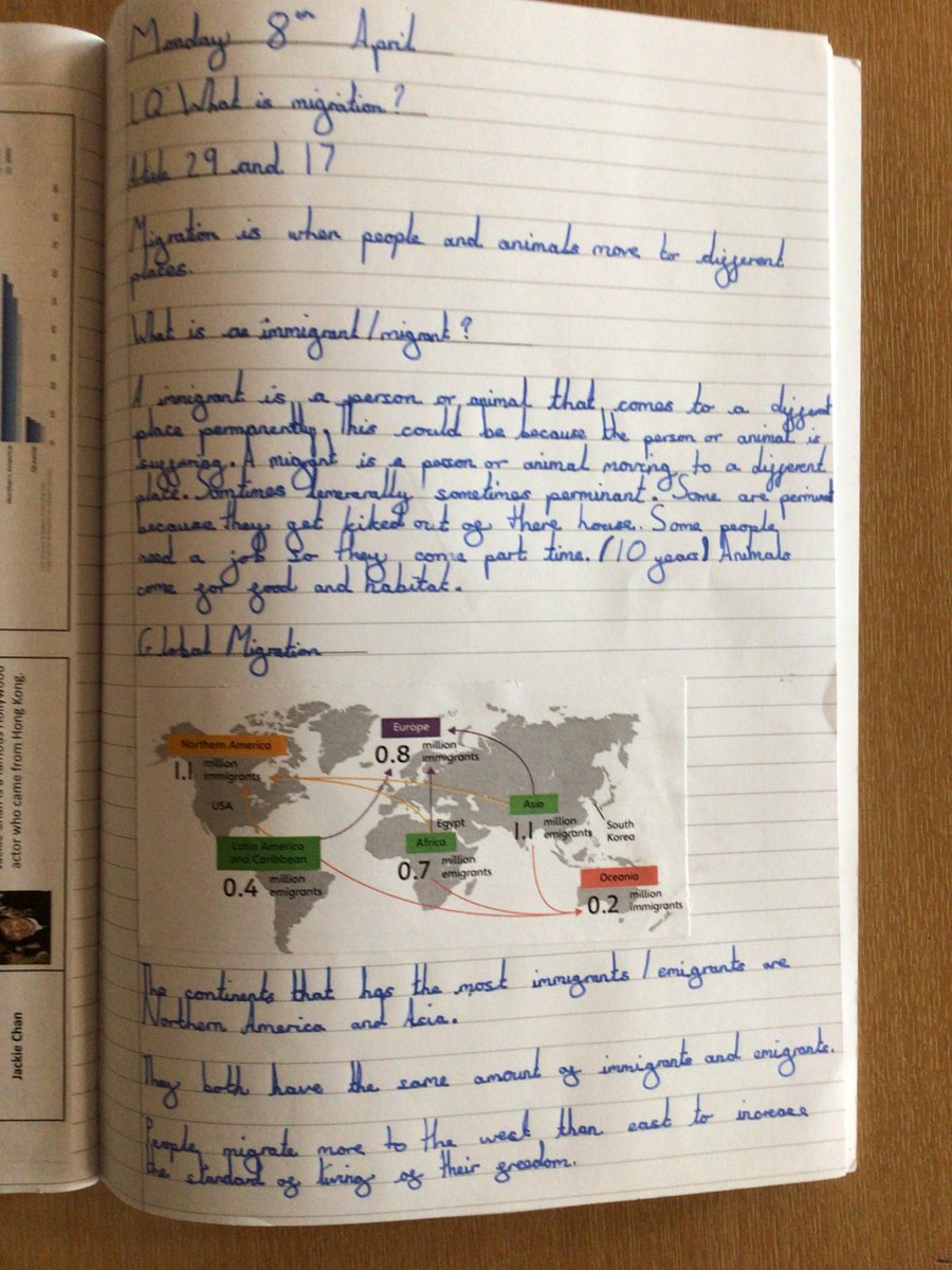 In geography, year 4 have been looking at human migration. #UNICEF #RRSA #Article29 #Article17