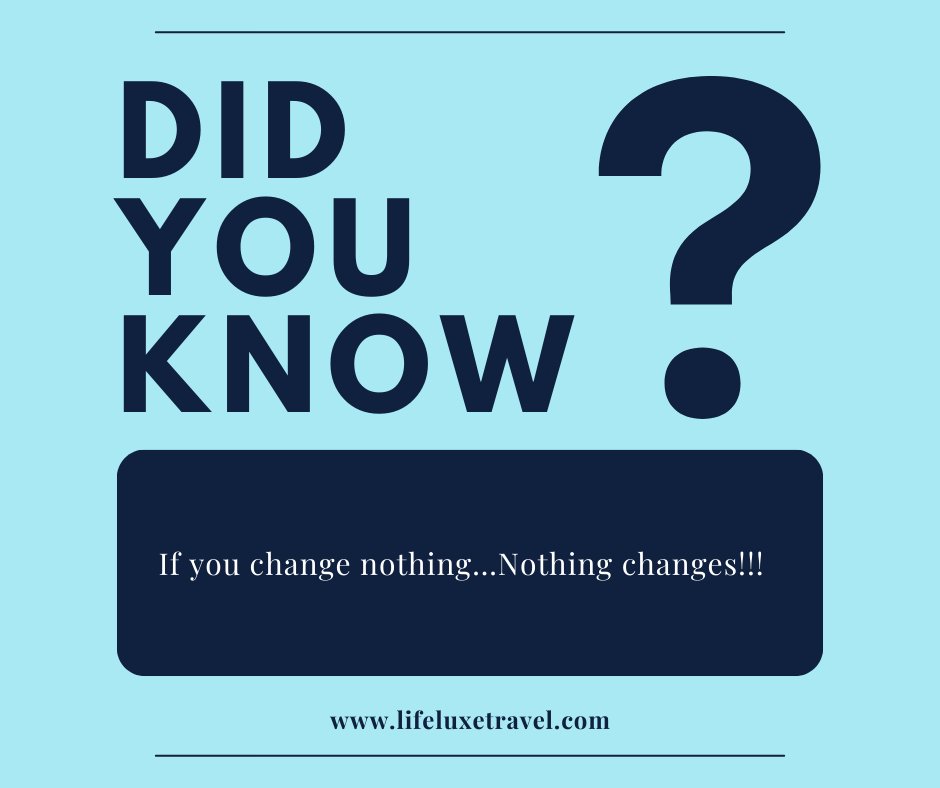 If you change nothing… nothing changes

To Know more visit - l8r.it/DvqF

#ExploreDreamDiscover #TransformativeJourneys #StepOutsideYourComfortZone #LifeChangingExperiences