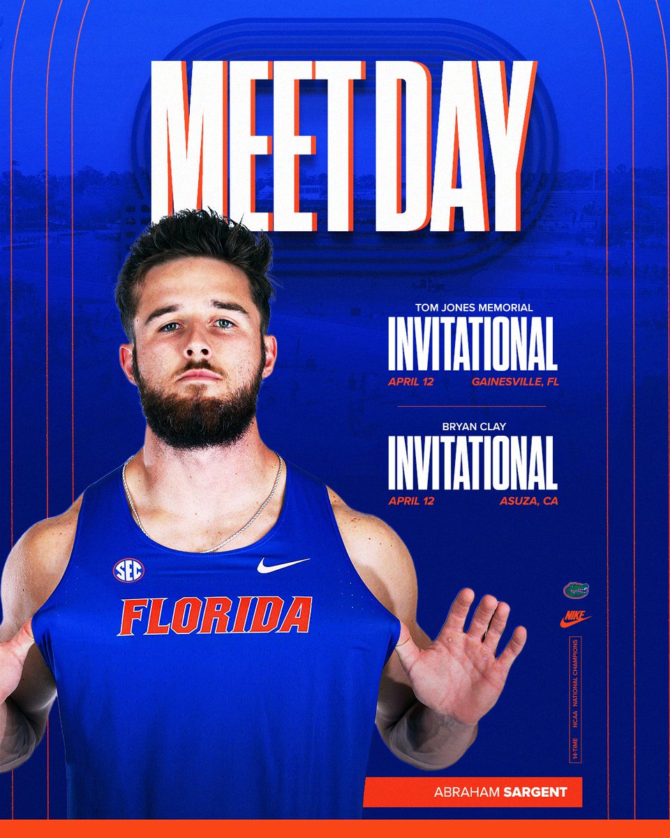 It's time for 𝐓𝐎𝐌 𝐉𝐎𝐍𝐄𝐒 ⏳ 🟧 Tom Jones Memorial Inv. 📍 GAINESVILLE, Fla. 📰 bit.ly/49xEOZ6 📊 bit.ly/49yIGZG 📺 es.pn/3xrRbbC 🟦 Bryan Clay Inv. 📍 AZUSA, Cal. 📊 bit.ly/4aQz1id 📺 bit.ly/49wJNZY #GoGators 🐊