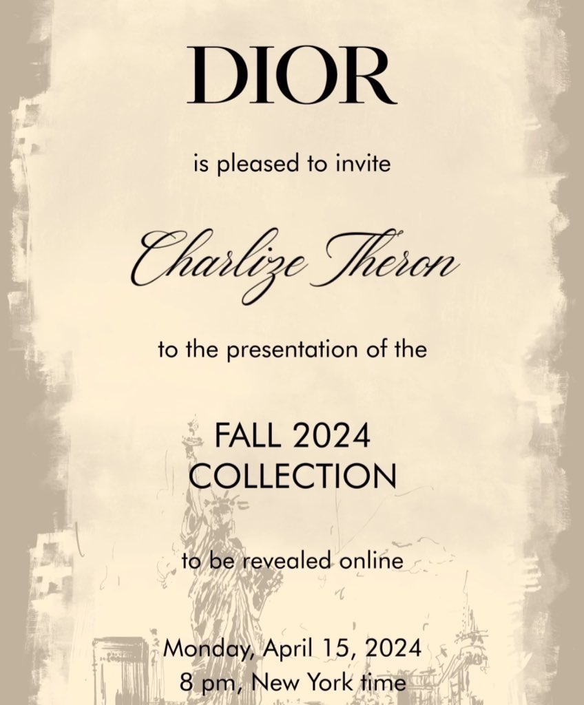 🚨 Next Monday (15), Dior will hold its Fall 2024 collection show in New York.