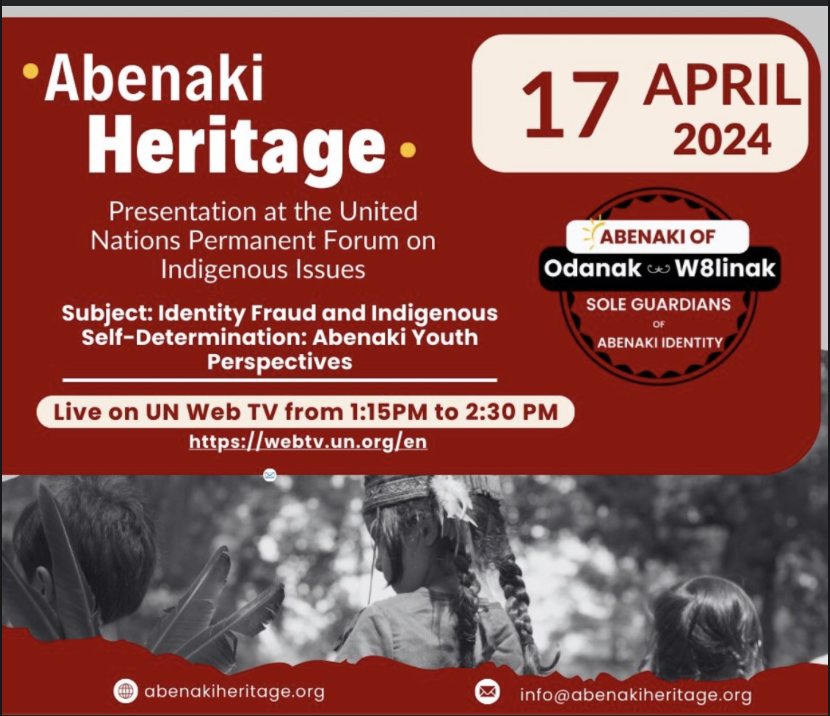 I'll be in NYC next week as part of the Abenaki delegation to the UN Permanent Forum on Indigenous Issues. You can tune into our event at the link below: tinyurl.com/4huah7u6