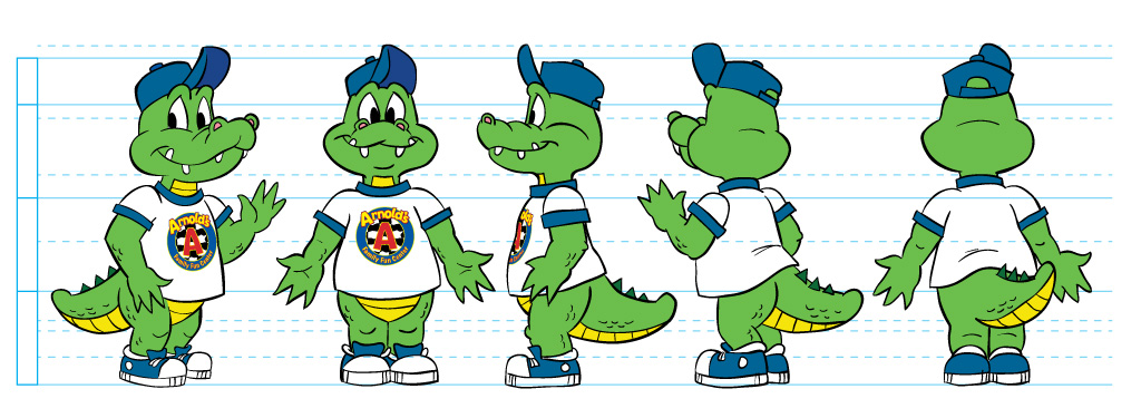 I don't believe I ever posted this. I designed the mascot for Arnold's Family Fun Center in Oaks, PA. It was a fun job. I didn't do any animation, but I standardized the design.
#illustration #cartooning #characterdesign #scbwiillustrators #marketing