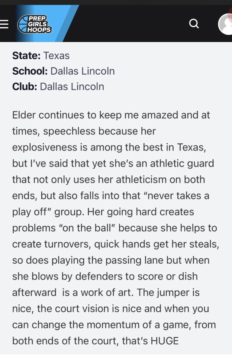 Thank you @girlzprepreport Mr. Simmie for the evaluation. My grind will continue. #TheWorkIsWorking #MyWinningSeason @LadyJetsElite @gbbladytigers @dallasathletics @OKC_Lions_Elite @CoachMOOK8 @RegRandle12