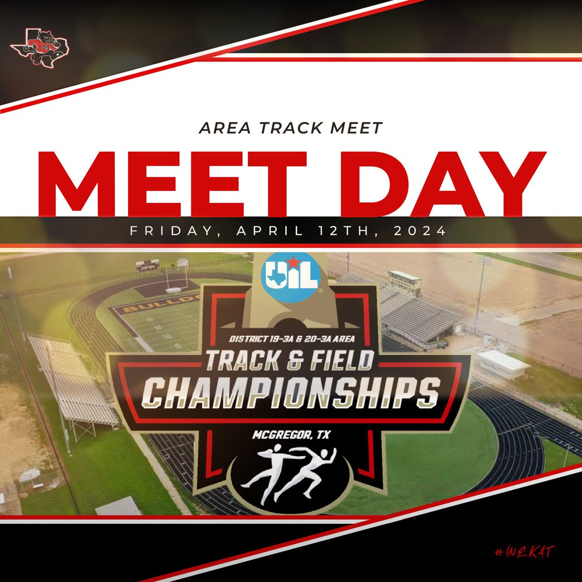 It’s Area Track Meet Day! The Blackcats and Ladycats compete today in McGregor as they look to advance to Regionals! #WEKAT Ladycats 4x1 Relay- Haylee Fitch, Mackenzie Harris, Mariah Hall, Triniti Reagor 100m- Triniti Reagor 200m- Triniti Reagor Shot Put- Ja’Calinn…