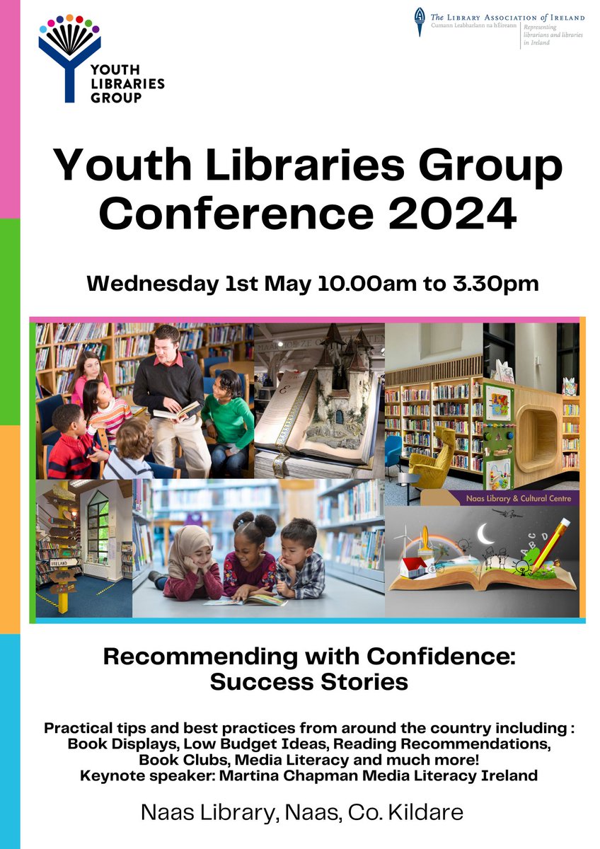 Just over 3 weeks to go to our next YLG In Person Conference on Wednesday 1st May in the fabulous new Naas library. Numbers are limited so book your ticket here eventbrite.ie/e/875951513557… @LAIonline @SLG_LAI #YLGRecWithConf24