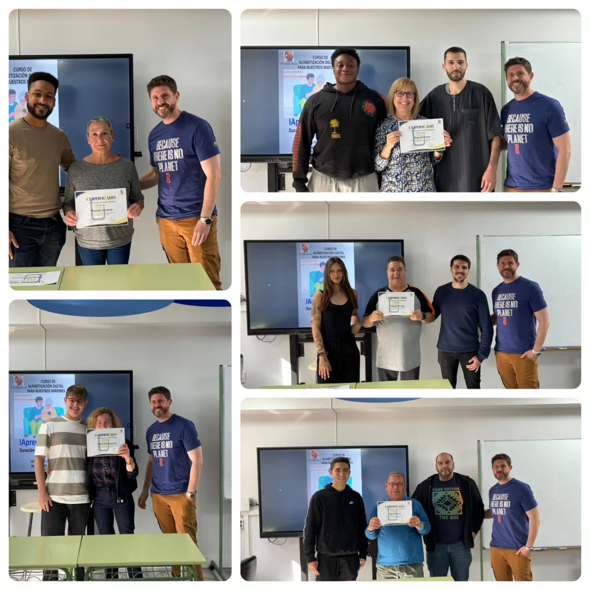 El miércoles se celebró la entrega de diplomas del curso de manejo de smartphone para mayores.Iniciativa con gran éxito, entre los alumnos, profesores y nuestros vecinos de Leganés.
El curso de 12 horas fue impartido por alumnos de Grado Superior de Administración y finanzas.