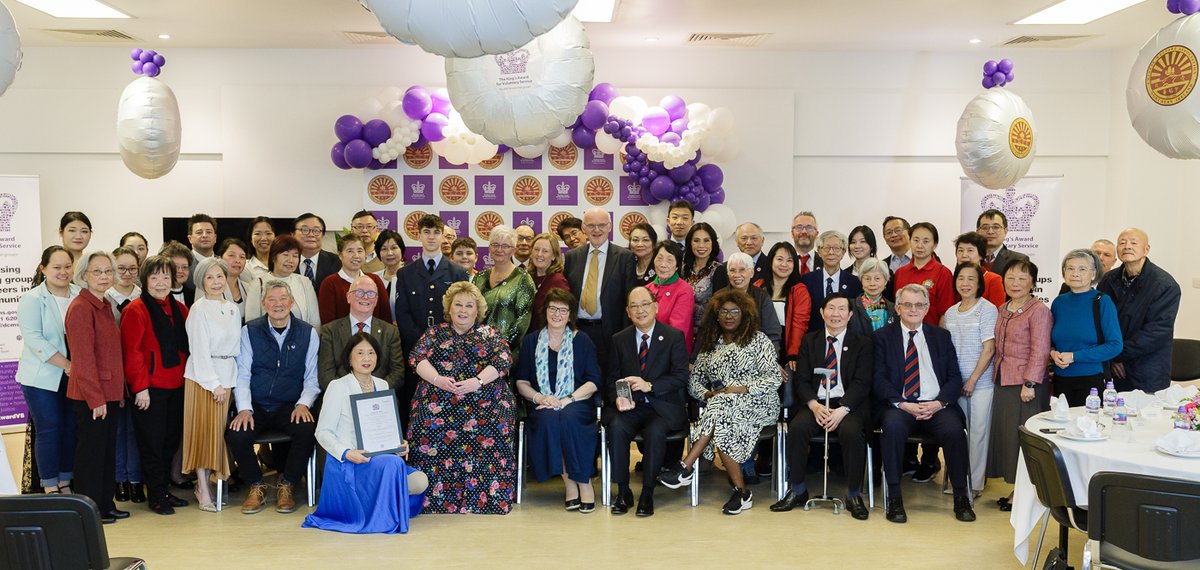 Balloons, cupcakes and very proud volunteers - celebrating with the Chinese Welfare Association as they received a King’s Award for Voluntary Service from the Lord Lieutenant for the County Borough of Belfast. Huge congratulations! @KingsAwardVS #kavs @BLieutenancy