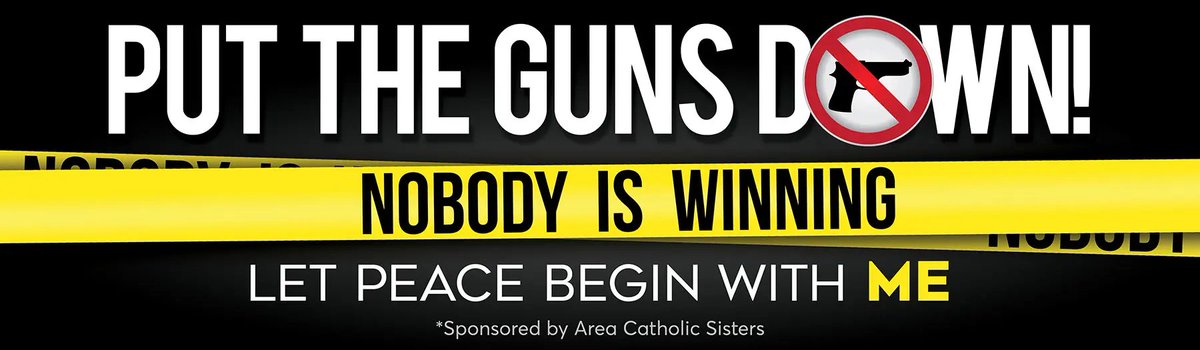 Religjous sisters in #Cincinnati area paid for this billboard along I-75. #PeaceBeginsWithMe #EndGunViolence @srcharitycinti