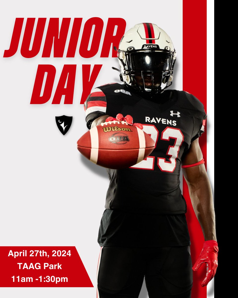 There's still time to register for @CURavensFB Junior Day!! 🏈 Junior Day is for aspiring athletes to come out and showcase their talent and skills against some of the top athletes around the city leading into their final season. REGISTER BELOW 👇 bit.ly/49yK8Lx