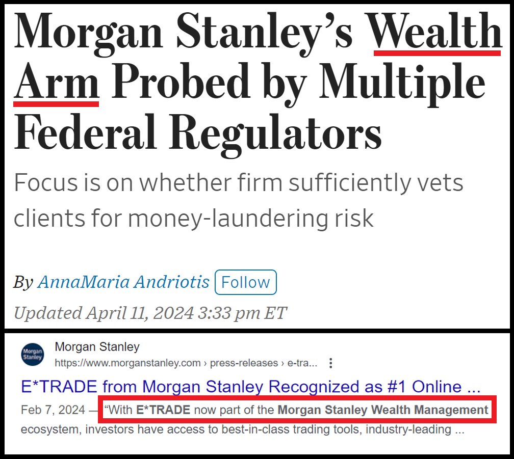 Four months after Morgan Stanley Wealth Arm absorbs E*Trade 💀