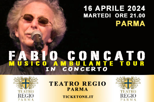 #FabioConcato & i Musici in #concerto - #MusicoAmbulanteTour - MARTEDI 16/04/2024 ore 21.00 - #Parma - #TeatroRegio - Prevendite online: ticketone.it/event/fabio-co…