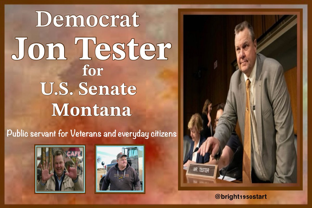 Jon Tester is needed and must be  kept in the US Senate
He’s a seasoned Senator, in his 18th year. @jontester talks directly to Montana’s heroes, takes their concerns to Washington and gets results
jon4sen.com/donate
#DemVoice1 #LiveBlue #ResistanceUnited #OneVoice