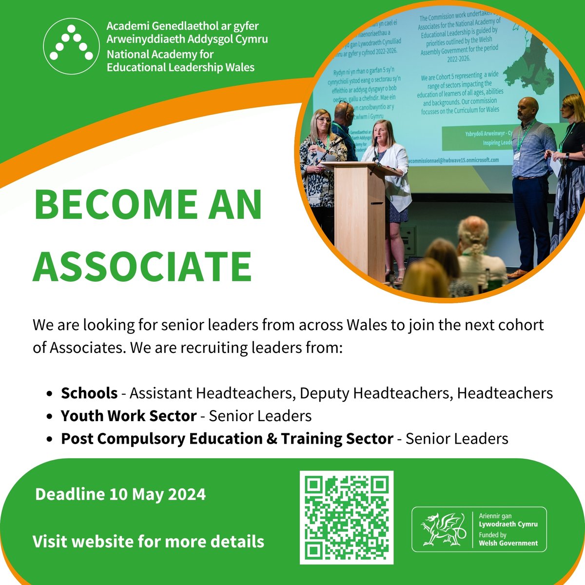 The #LeadershipAcademy are now welcoming applications from senior leaders from across Wales working in schools, the Youth Work sector and PCET to form the next Cohort of Associates. For more information, visit ow.ly/VIr350RabRA

Deadline: 10 May 

@WG_Education