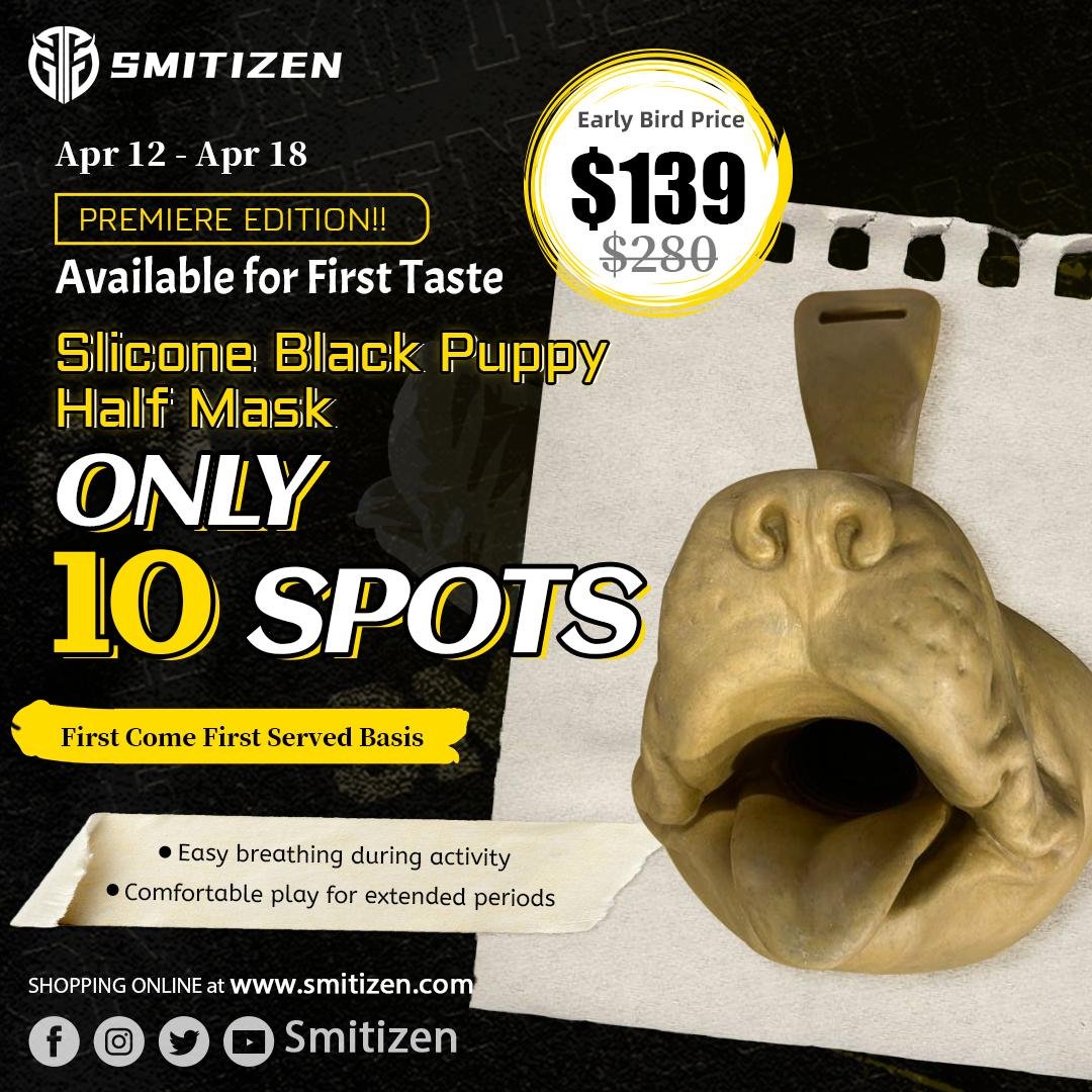 🎉🐾Introducing the Premiere Edition of our Silicone Black Puppy Half Mask! Stay in the game without missing a beat, let the adventures begin! smitizen.com/product/slicon… #smitizen #mask #furryfandom #malemask #maskfetish #rubberfetish #transformation #latex #pup #puppy #pupplay…