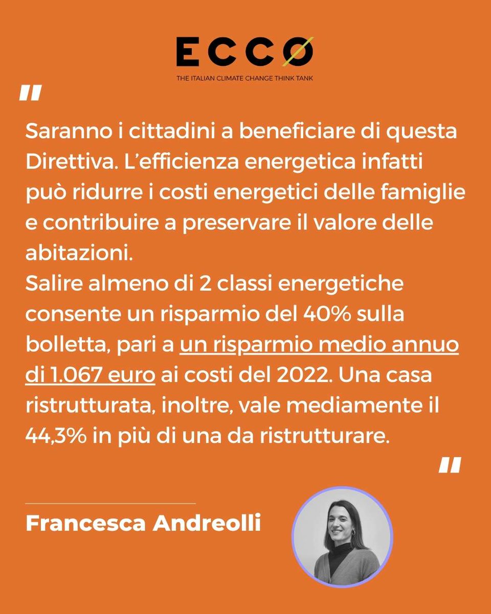 ⚠️#EPBD approvata⚠️

Oggi al Consiglio, è stata approvata in via definitiva l'Emission Performance of Buildings Directive #EPBD, la #DirettivaCaseGreen

Il commento di Francesca Andreolli👇