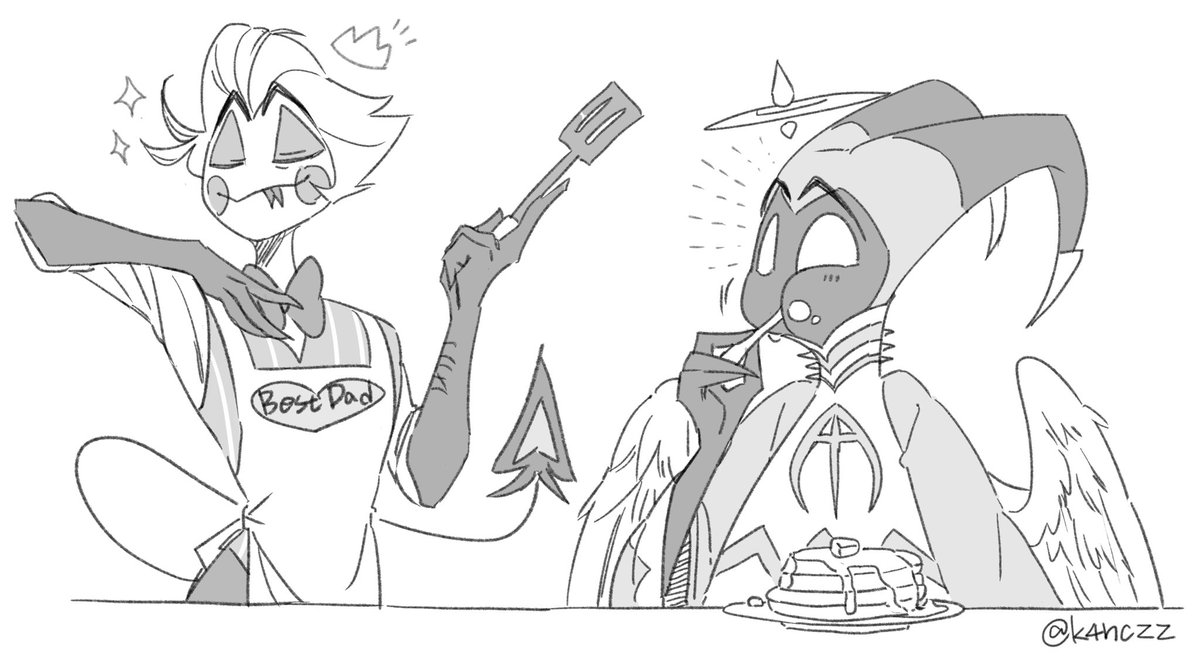 k4nczz's tweet photo. king of pancakes🥞🍎🎸

#HazbinHotel #adamsapple https://t.co/5MTCNp0LKp