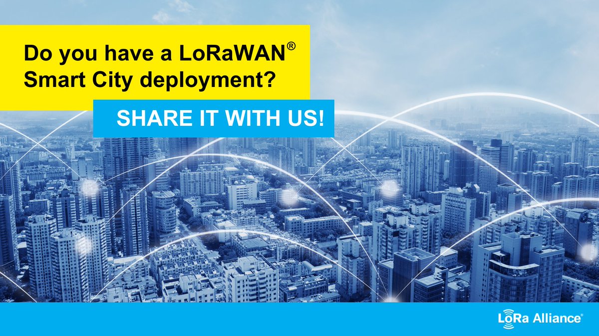 Do you have a LoRaWAN #SmartCities deployment that's making a difference? Share your innovative use cases, such as streetlight automation, smart parking solutions, or air quality monitoring & help us showcase the power of LoRaWAN! 

Share your story here:
hubs.li/Q02sDpqr0