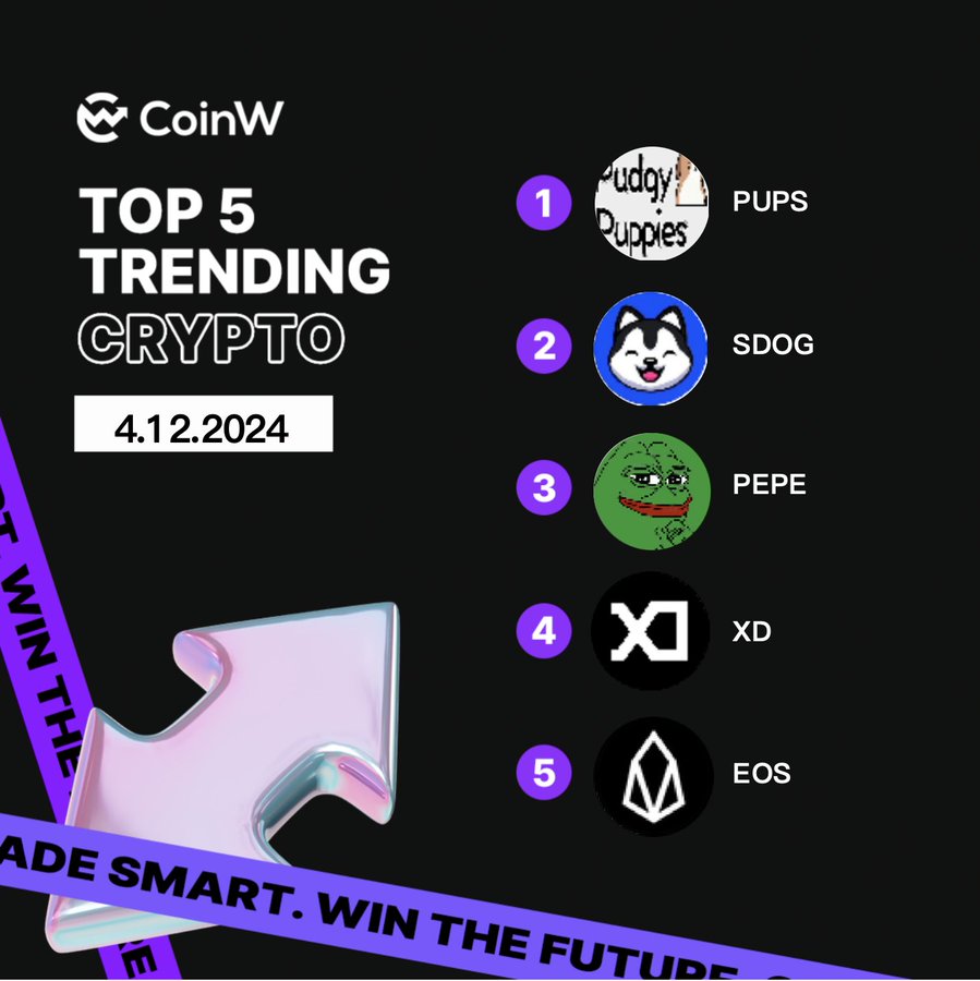 🔥 Günün 5 Trend #Kripto grafiğinde $PUPS, $SDOG, $PEPE, $XD ve $EOS yer alıyor! 🌊 Bugün hangi token alım-satım işlemi gerçekleştirmeyi düşünüyorsunuz?