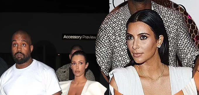 Bianca Censori, Kanye West's spouse, emulates Kim Kardashian once more, donning a plunging white dress previously worn by the reality star