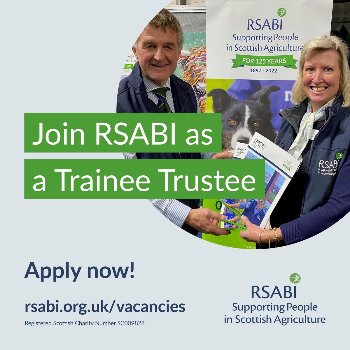 ⭐️Could you be a trainee trustee for RSABI? ⭐️ We are on the look out for two enthusiastic young people to join our board as trainee trustees from July this year for 12 months. We’re looking for people aged 25 - 45 with farming or crofting backgrounds who will shadow our trustees…