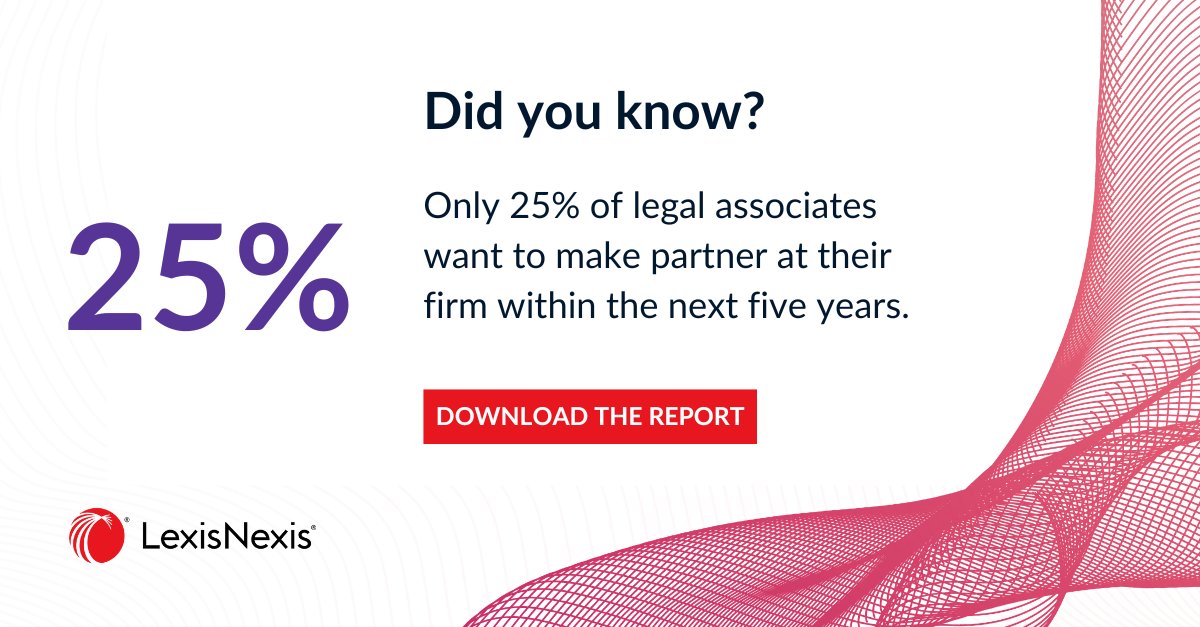 25% of #legal associates want to make partner at their firm within 5 years. Watch City A.M's video for their take on why Gen Z doesn't want to follow the traditional legal career pathway: ow.ly/PYUR50ReO26 Download our report for our insights today: ow.ly/SBGH50ReO2A