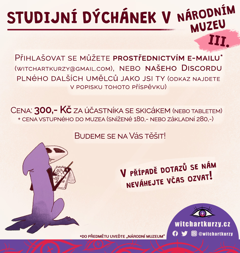 witchartkurzy's tweet photo. Vyražte s námi na již třetí kreslící studijní dýchánek v Národním muzeu! 🎨

Tentokrát se budeme soustředit na minerály a character design křišťálových monster, nebo fantasy zbroje! 🐲🛡️

#praha #artclass #kurzyvpraze https://t.co/sNLAT1pobb