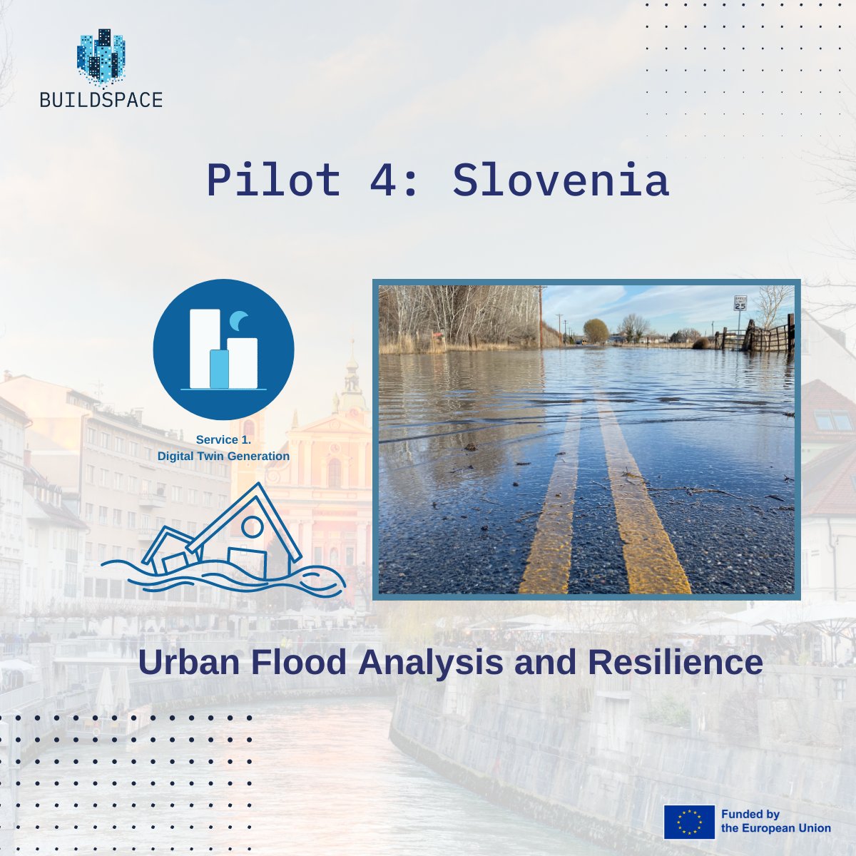 🌟 Introducing BUILDSPACE Pilot 4: Urban Flood Analysis & Resilience in Ljubljana, Slovenia. 🏢By integrating blue-green infrastructure & SE1: DT generation service, we aim to enhance building & city resilience. 🍃 buildspaceproject.eu