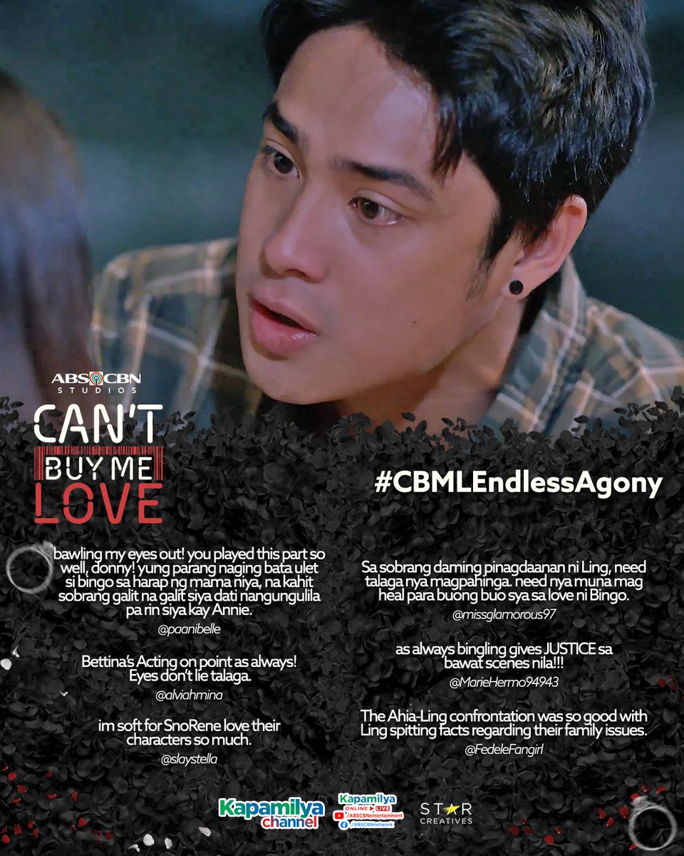 The eyes conveyed every emotion. ✨ Iba't ibang emosyon at iba't ibang plano ang paparating! Catch #CantBuyMeLove weeknights at 9:30PM on Kapamilya Channel, Kapamilya Online Live, A2Z, JeepneyTV and TV5 🏷️❤️