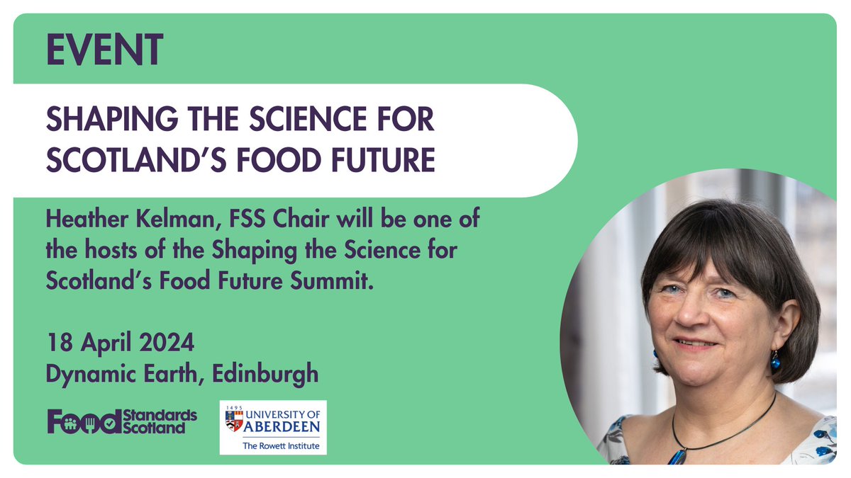 Hosts Heather Kelman, Chair of Food Standards Scotland and Prof Jules Griffin of the @rowett_abdn welcome those involved in food research and policy to the Shaping the Science for Scotland’s future event. This is the final day to Book your free ticket: bit.ly/3TuX92X