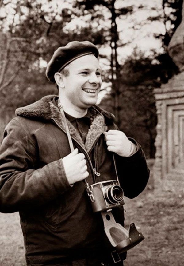Yuri Gagarin with a camera (1965)
