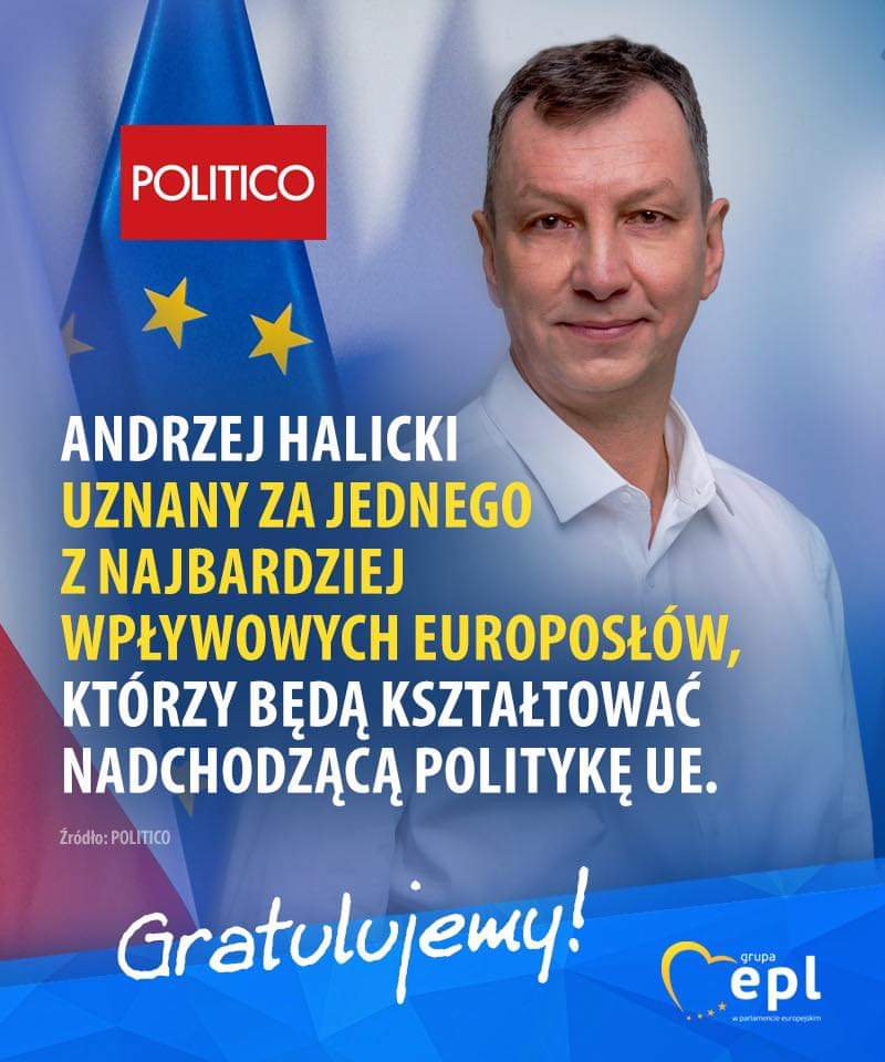@AndrzejHalicki został uznany przez @POLITICOEurope za jednego z najbardziej wpływowych europosłów i polityków, którzy będą kształtować nadchodzącą kampanię UE. Jest on jedynym Polakiem zaliczonym do grona 24 najbardziej wpływowych europosłów. Gratulacje! 🇵🇱🇪🇺