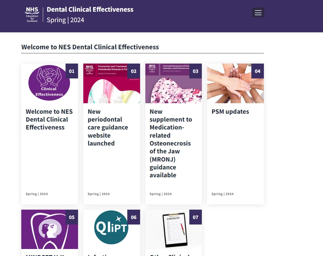 Latest edition of the Dental Clinical Effectiveness newsletter out now. We hope you find the items of interest. #SDCEP #NESDental newsletters.nes.digital/dental-clinica…