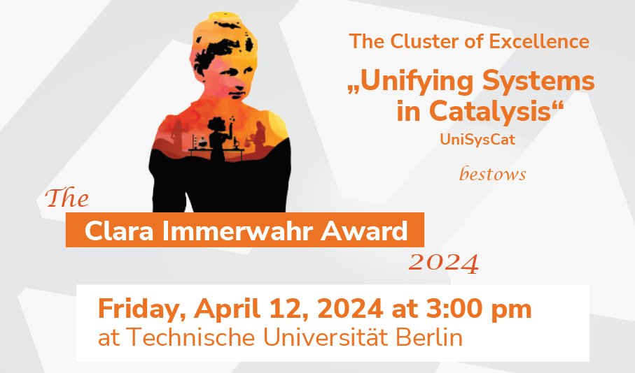 ⏳ The countdown is running! The Clara Immerwahr Award Ceremony 2024 is coming today at 3 pm! Only a few hours left, we're excited 🤩 Meera Mehta will receive the award for her outstanding contributions in the field of main group #chemistry and #catalysis. @MeeraMehta_Lab