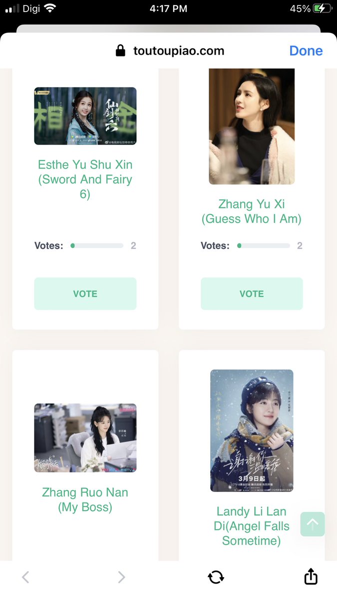 toutoupiao.com/Vote/64906
#EstherYu #YuShuXin #虞书欣
#SwordAndFairy6 
Vote ey once a day